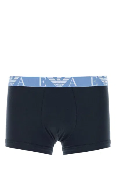 Emporio Armnai Dark Blue Stretch Cotton Boxer Set