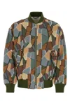 Emporio Armnai Multi Color Jacquard Bomber Jacket In Multicolor