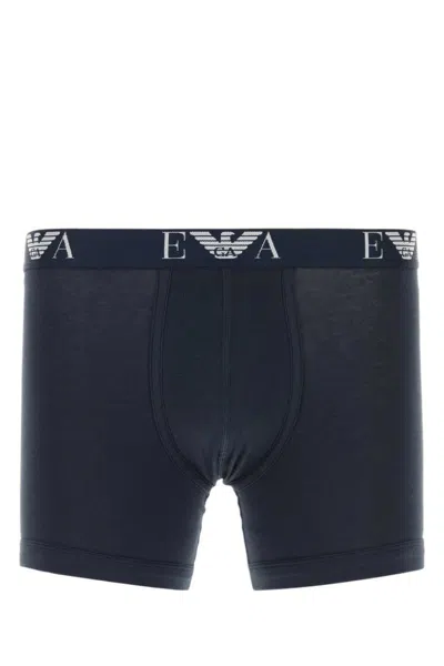 Emporio Armnai Navy Blue Cotton Boxer Set