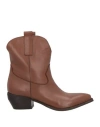 Emporio Di Parma Woman Ankle Boots Brown Size 8 Calfskin