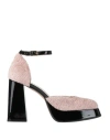 Emporio Di Pitti Woman Pumps Pink Size 8 Leather, Textile Fibers