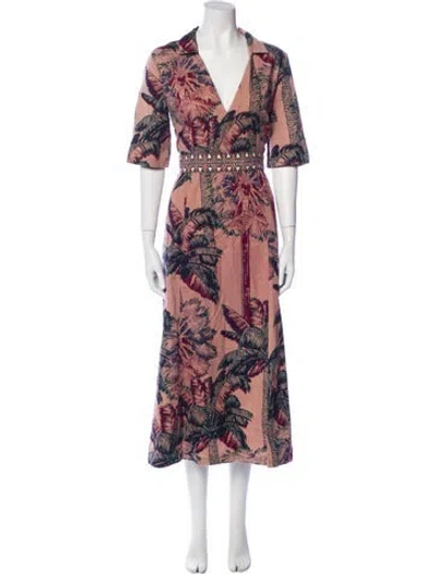 Pre-owned Emporio Sireneuse Floral Print Long Dress In Multi