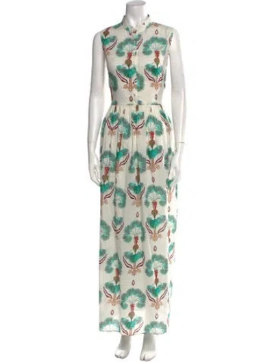 Pre-owned Emporio Sireneuse Floral Print Long Dress W/ Tags In Multi