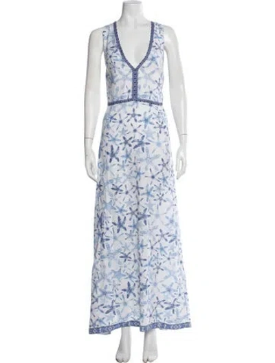 Pre-owned Emporio Sireneuse Linen Long Dress In Multi