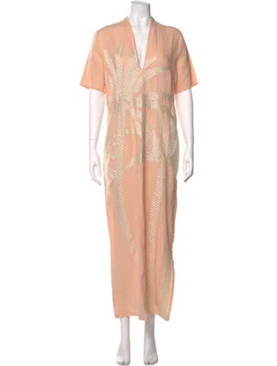 Pre-owned Emporio Sireneuse Linen Long Dress In Neutral