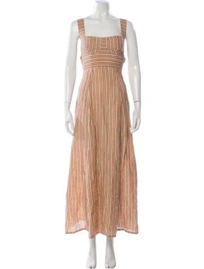 Pre-owned Emporio Sireneuse Linen Long Dress In Neutral