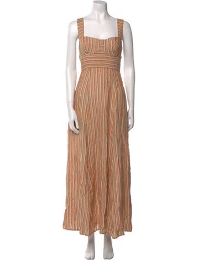Pre-owned Emporio Sireneuse Linen Long Dress In Pink