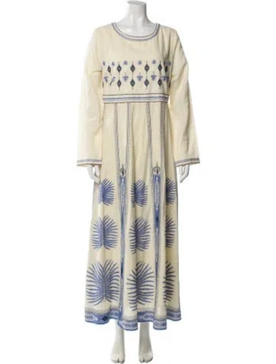 Pre-owned Emporio Sireneuse Linen Long Dress In Yellow
