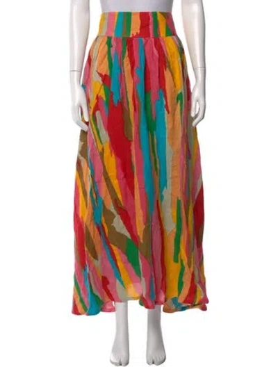 Pre-owned Emporio Sireneuse Linen Long Skirt W/ Tags In Pink