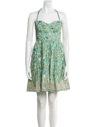 Pre-owned Emporio Sireneuse Paisley Print Mini Dress W/ Tags In Green