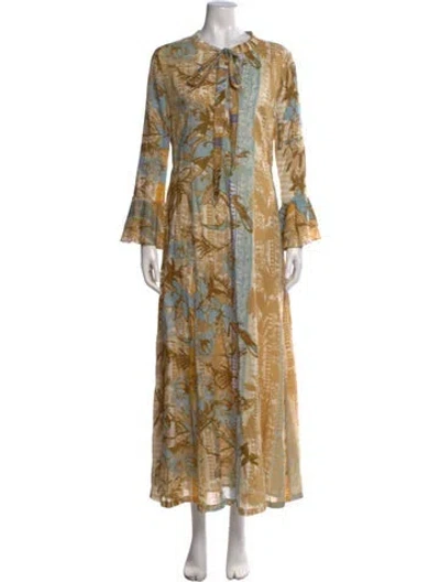 Pre-owned Emporio Sireneuse Printed Long Dress In Multi