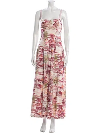 Pre-owned Emporio Sireneuse Printed Long Dress In Multi