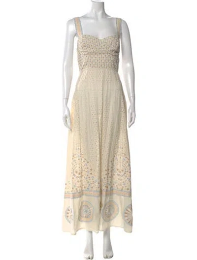 Pre-owned Emporio Sireneuse Printed Long Dress In Neutral
