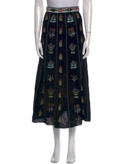 Pre-owned Emporio Sireneuse Printed Long Skirt In Black