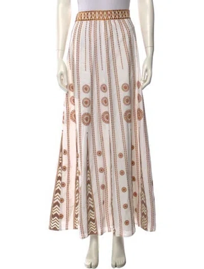 Pre-owned Emporio Sireneuse Printed Long Skirt In White