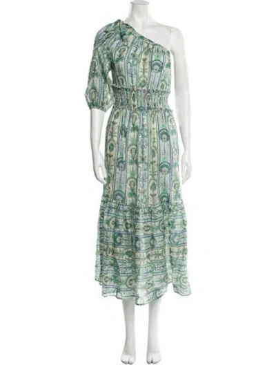 Pre-owned Emporio Sireneuse Printed Midi Length Dress In Green