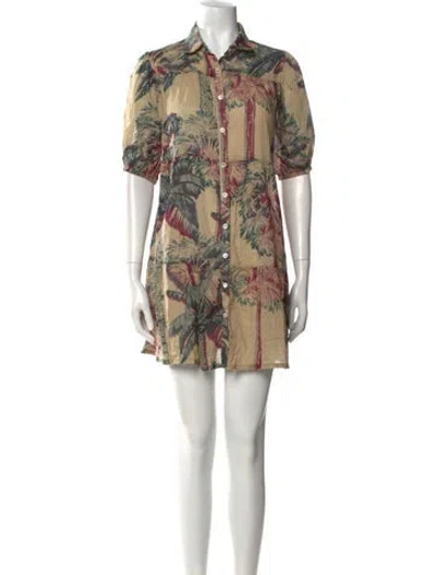 Pre-owned Emporio Sireneuse Printed Mini Dress In Neutral