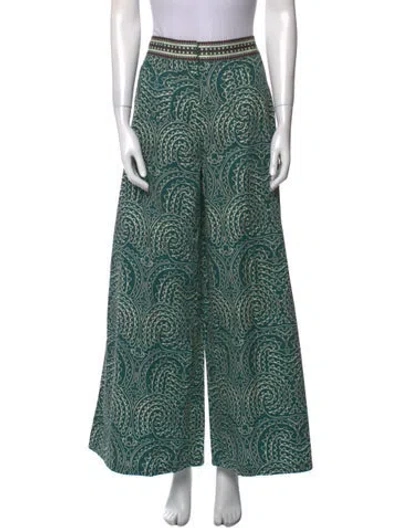 Pre-owned Emporio Sireneuse Printed Wide Leg Pants W/ Tags In Green