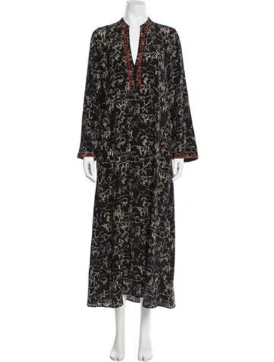Pre-owned Emporio Sireneuse Silk Long Dress In Black