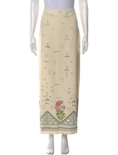 Pre-owned Emporio Sireneuse Silk Long Skirt In Neutral