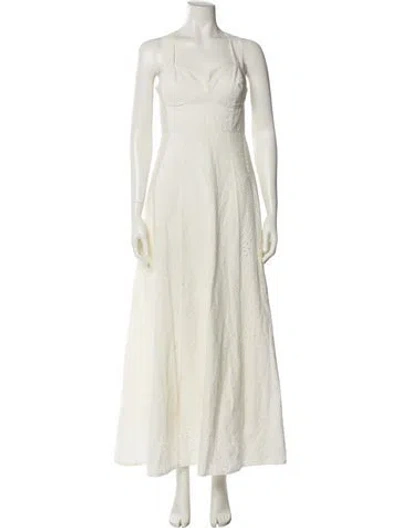 Pre-owned Emporio Sireneuse Square Neckline Long Dress In Neutral
