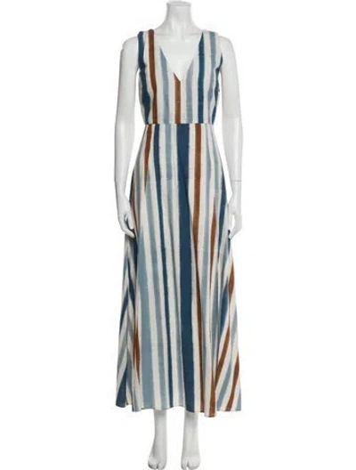 Pre-owned Emporio Sireneuse Striped Long Dress In Blue