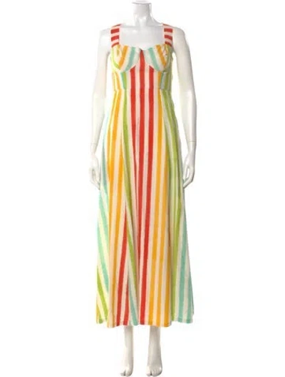 Pre-owned Emporio Sireneuse Striped Long Dress In Red