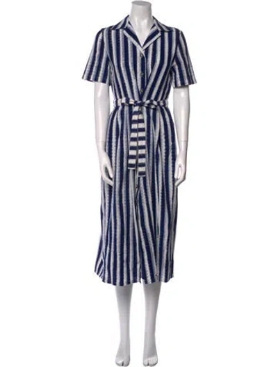 Pre-owned Emporio Sireneuse Striped Midi Length Dress In Multi