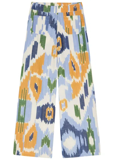 Emporio Sirenuse Adele Printed Wide-leg Trousers In Multi