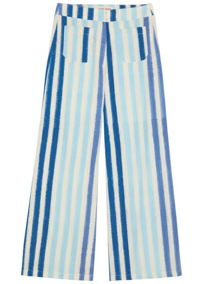 Emporio Sirenuse Adele Ikat-stripe Wide-leg Trousers In Multi