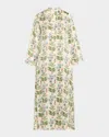 Emporio Sirenuse Jenna Persian Botanic Silk Dress In Ivory
