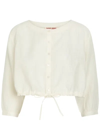 Emporio Sirenuse New Jinny Cropped Linen Top In White
