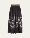 Emporio Sirenuse Ombretta Embroidered A-line Maxi Skirt In Blue