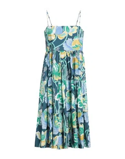 Emporio Sirenuse Woman Midi Dress Deep Jade Size 8 Cotton In Green