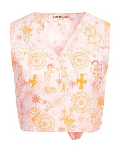 Emporio Sirenuse Woman Top Pink Size 6 Cotton