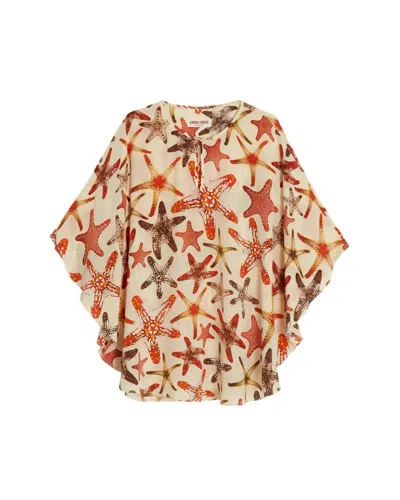 Emporio Sirenuse Women's Himare Starfish Poncho In Cream In White