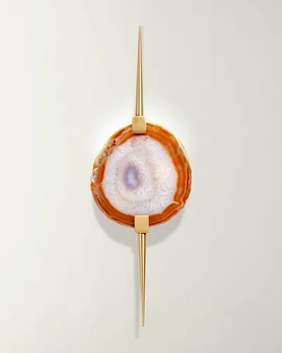 Emporium Home For William D Scott Eclipse Agate Sconce In Satin Brass