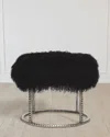 Emporium Home For William D Scott Stud Silver Leaf Pouf