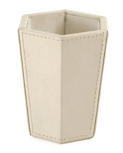 Emporium Home For William D Scott Tiffany Pencil Cup In Milk Leather