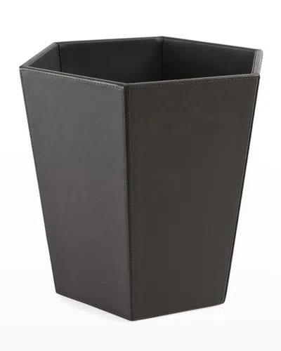 Emporium Home For William D Scott Tiffany Wastebasket In Graphite Leather