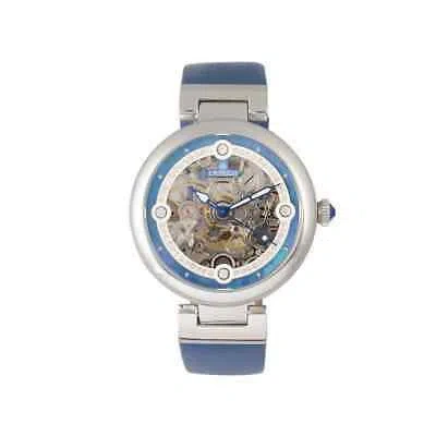 Pre-owned Empress Adelaide Automatic Crystal Blue Dial Ladies Watch Empem2505