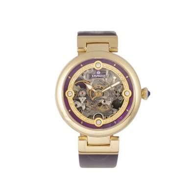 Empress Adelaide Automatic Purple Dial Ladies Watch Empem2506 In Gold