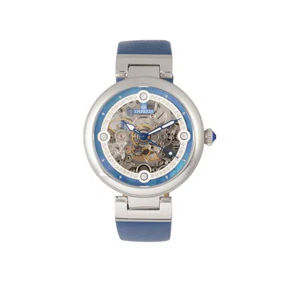 EMPRESS ADELAIDE AUTOMATIC SKELETON LEATHER-BAND WATCH