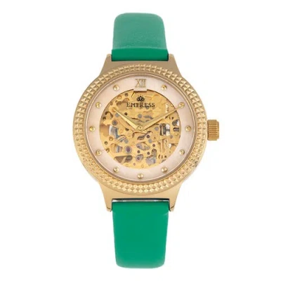 EMPRESS EMPRESS ALICE AUTOMATIC SKELETON LEATHER-BAND WATCH