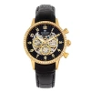 Empress Beatrice Automatic Skeleton Dial Leather-band Watch With Day & Date In Black