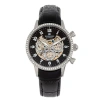 Empress Beatrice Automatic Skeleton Dial Leather-band Watch With Day & Date In Black