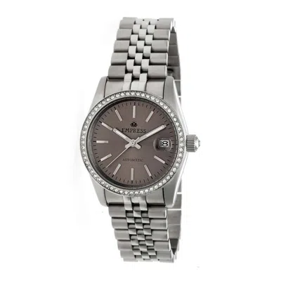 Empress Constance Automatic Pewter Sunray Dial Ladies Watch Em1503 In Gray