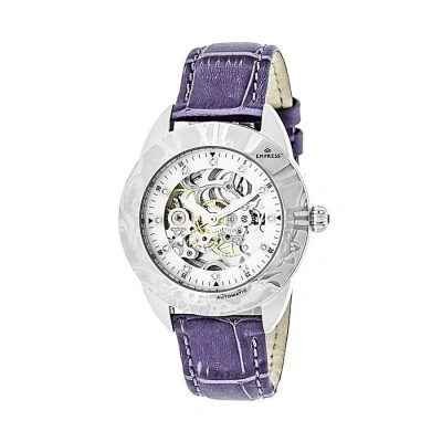 Empress Godiva Automatic Crystal Mother Of Pearl  Dial Ladies Watch Em1105 In Mother Of Pearl / Purple / White
