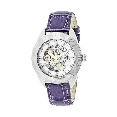 Empress Godiva Automatic Lavender Leather Watch 38mm In Silver