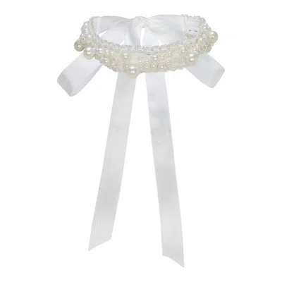 Empress Mimi Women's Ama White Choker With Pearl Details